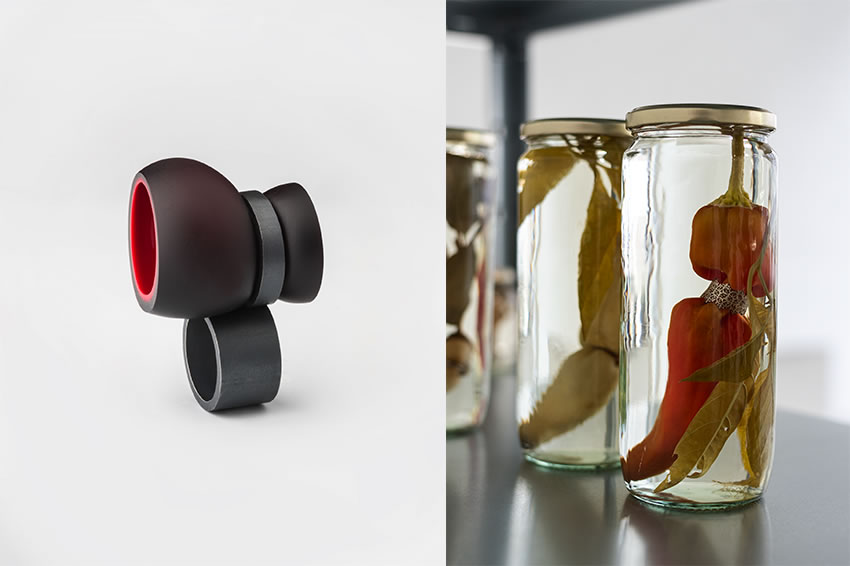 Paolo Marcolongo, «Corridoio Rosso», 2019. Anel (vidro soprado de murano, prata). Fotografia: Direitos reservados